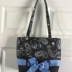 Navy Blue Paisley Purse-Brand New